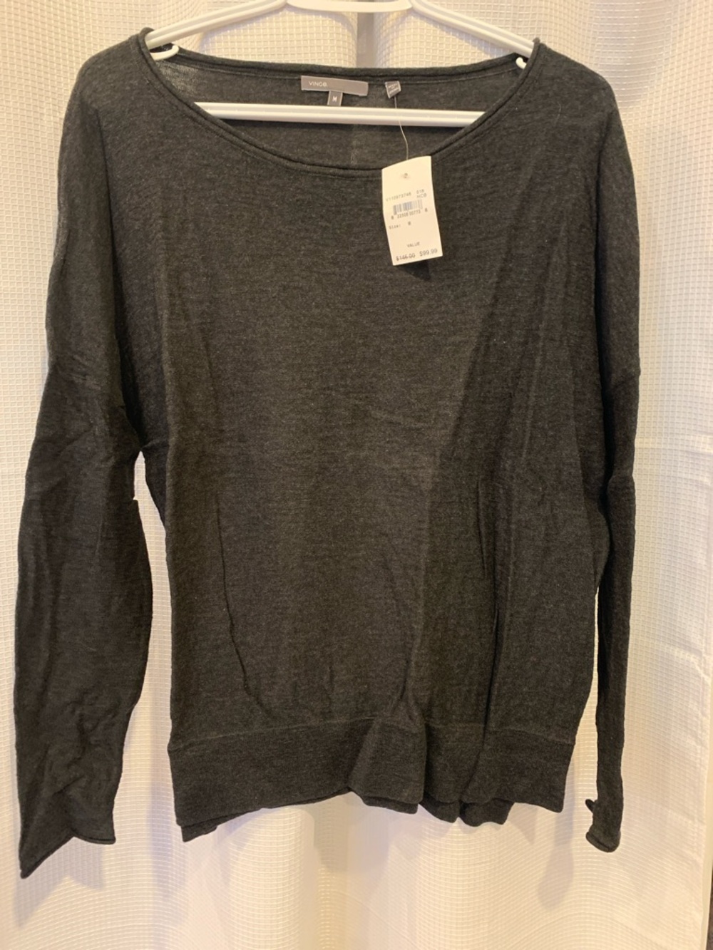Vince Charcoal Gray Lightweight Crewneck Sweater